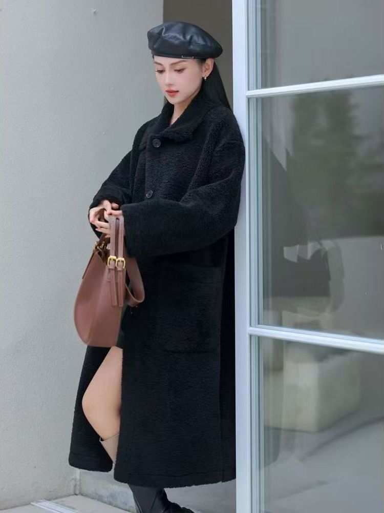 Chaqueta larga de piel de cord - Wool Coat Peacoat reseña y precio
