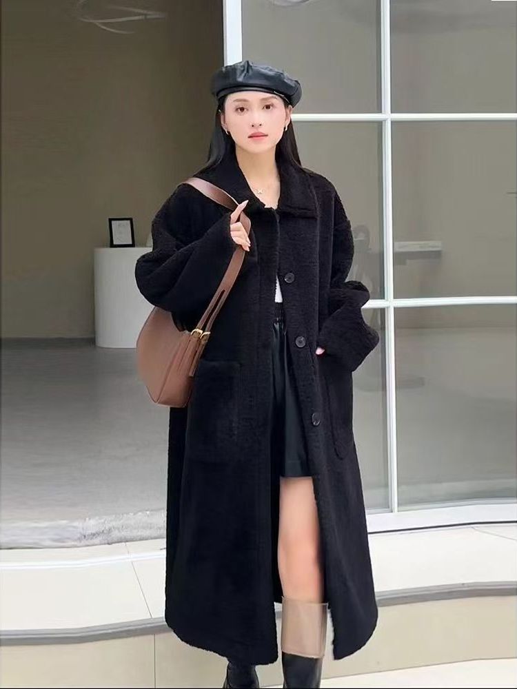 Chaqueta larga de piel de cord - Wool Coat Peacoat reseña y precio